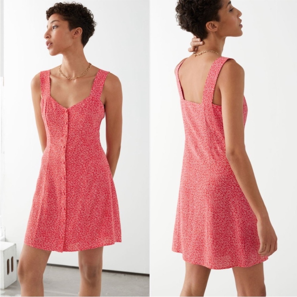 & Other Stories Coral Pink Mini Dress